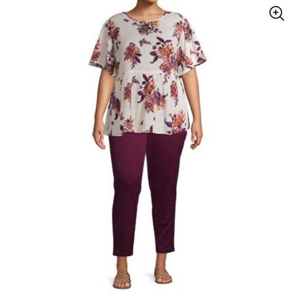 💜Terra&Sky Women’s Dropshoulder Flutter sleeveTop - Picture 4 of 6